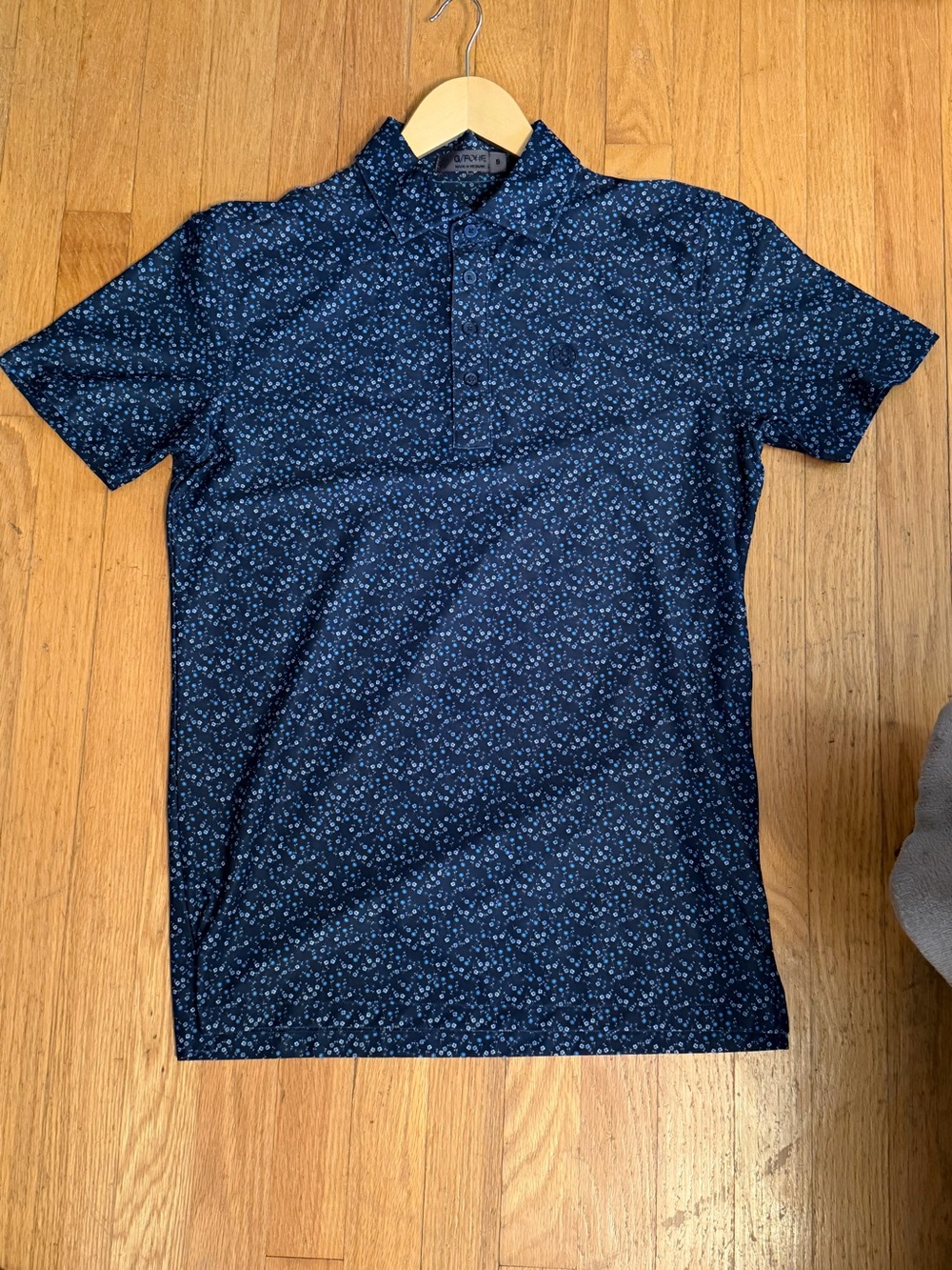 G/FORE Navy Micro Floral Print Polo